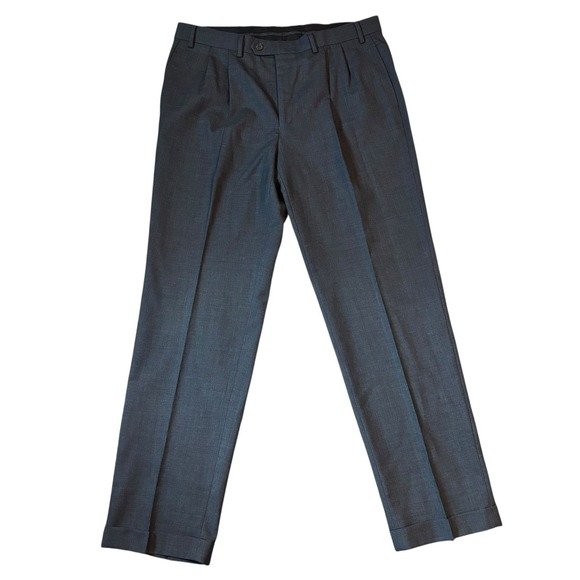 Lauren Ralph Lauren Total Comfort 100% Wool Pleated Dress Pants Mens 36x32 Old $ - Picture 1 of 9